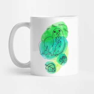 Om Nom Nom Hungry Watercolor Caterpillar Mug